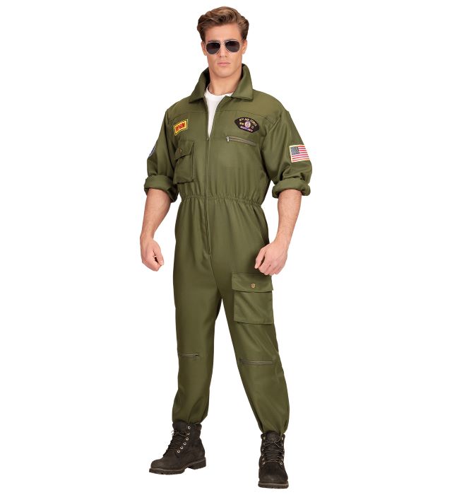 Grøn Jet Pilot Heldragt - Fantastisk tilbud hos PartyVikings!