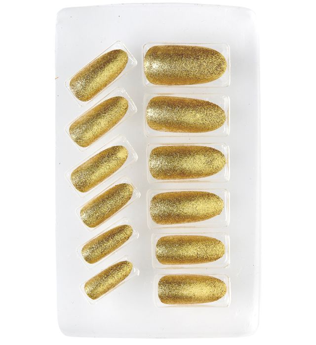 Guld Selvklæbende Falske Negle til Temafester