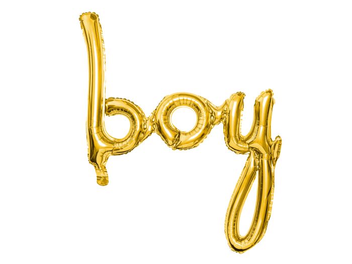 Guld Farvet Boy Bogstav Folieballon Til Dreng 74x63