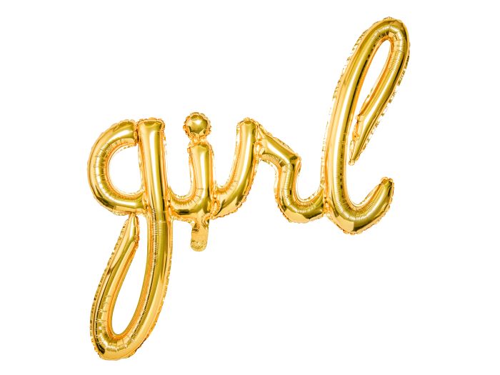 Guld Folieballon med "Girl" til Fest - 77x70 cm