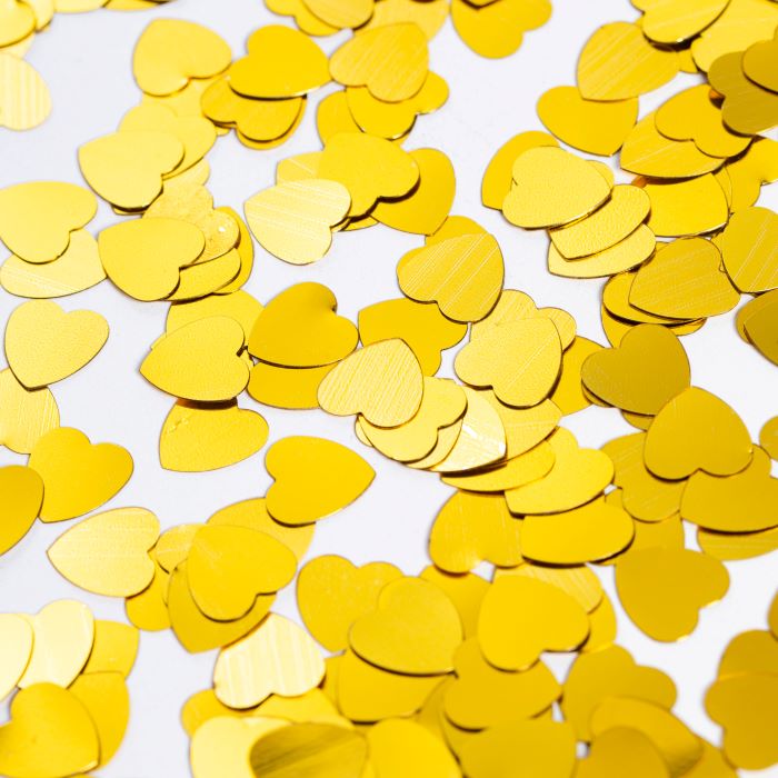 Guld Hjerte Bordkonfetti til Festdekoration - 14 g