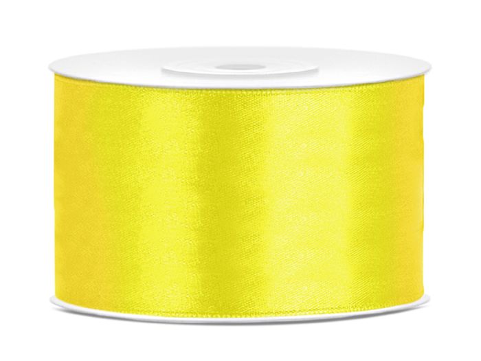 Gult Satinbånd 38 mm x 25 m til Festpynt - Tilbud!