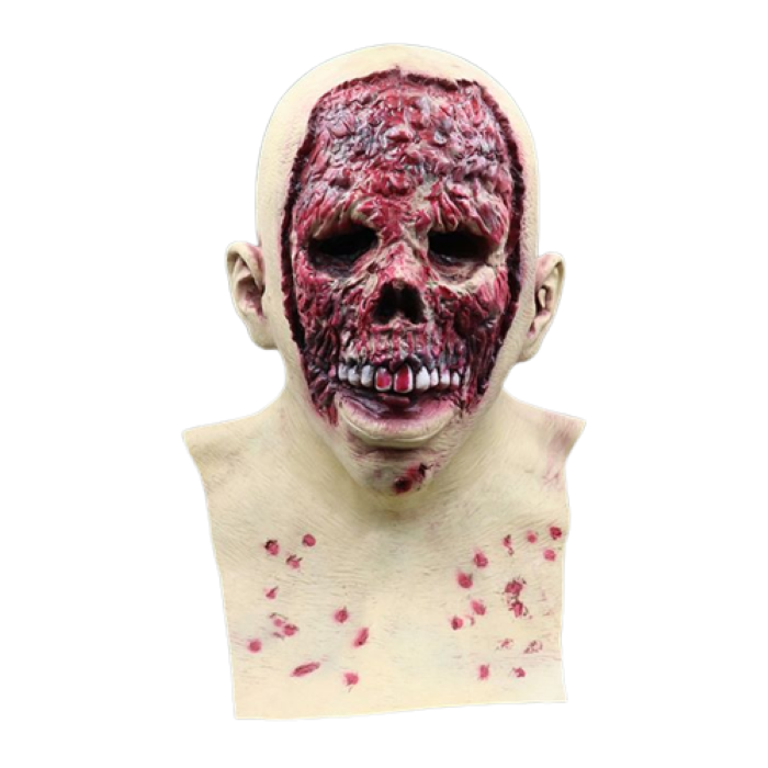 Uhyggelig Halloween Maske med Blod og Hudløs Effekt