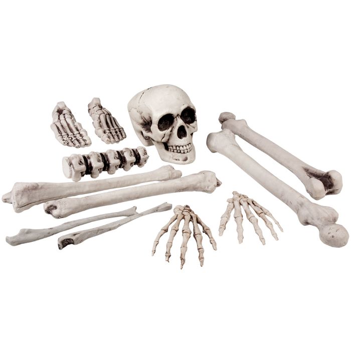 Halloween Kranie og Skelet Knogler - 12 Dele
