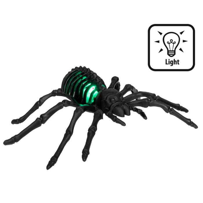 Halloween LED Skelet Edderkop 22 cm - Gør festen uhyggelig!