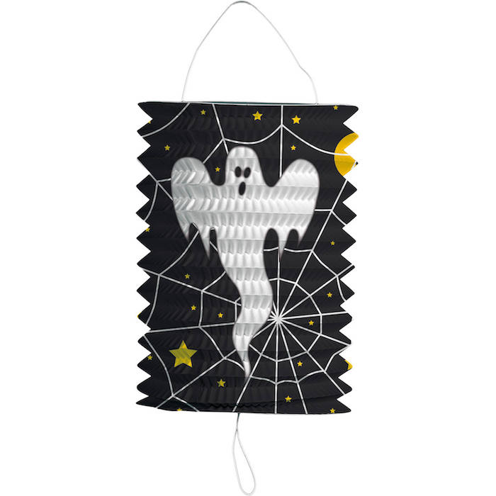 Halloween Spøgelses Lanterne Cylinder 16 cm til Festen
