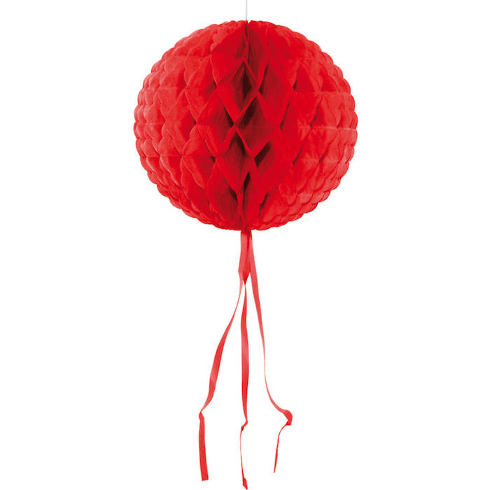 Rød Honeycomb 30 cm - Perfekt til sommerfesten!