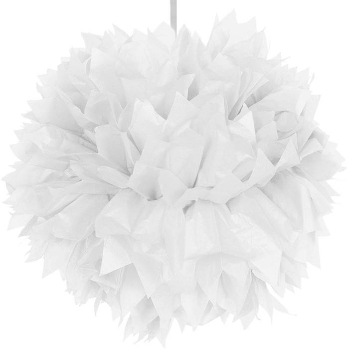 Hvid Pompom 30 cm - Festdekoration til gode priser!