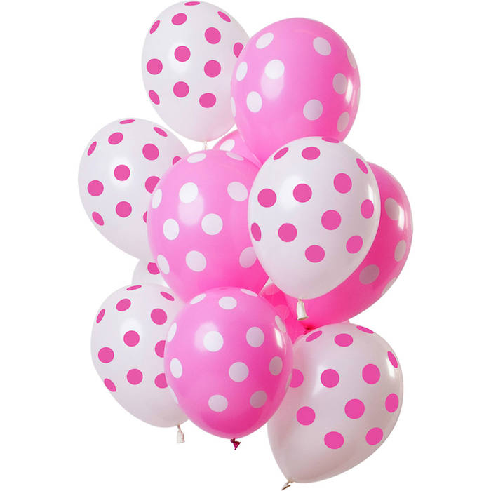 Hvide og Pink Prikkede Balloner - Perfekt til Fest!