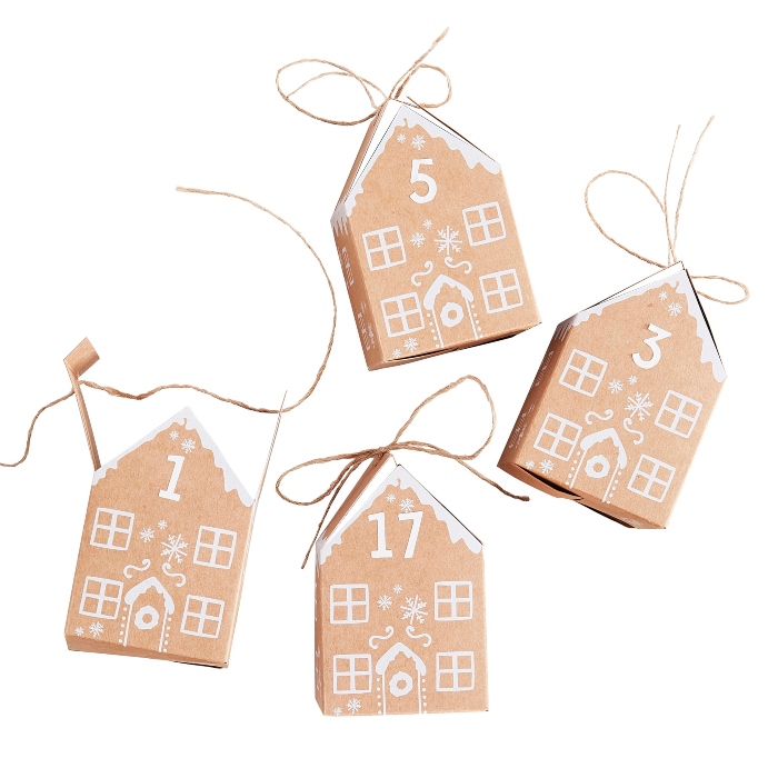 Jule Adventskalender med Peberkagehuse 9x6 cm