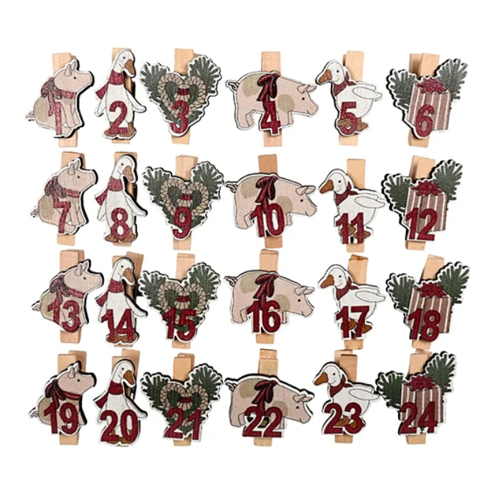 Julefigurer Klemmer til Pakkekalender - Sjovt Twist!