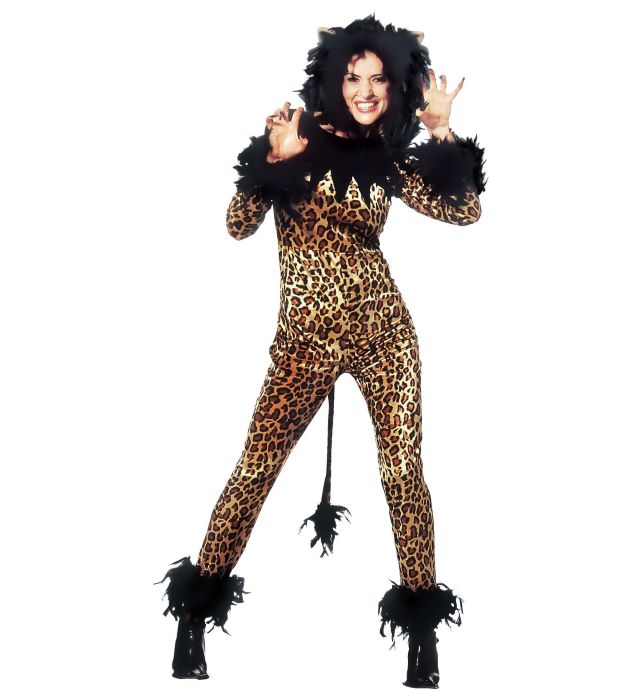 Leopard Heldragt Kostume Med Fjerkant   Dele