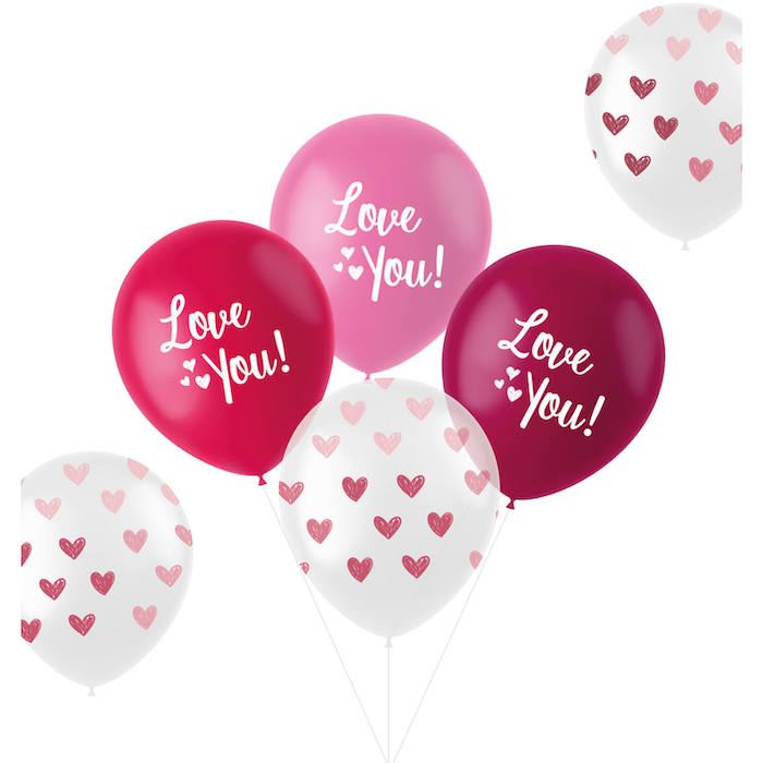 Kærlighedsballon Mix Pink 6x 33 cm - Perfekt til fest!