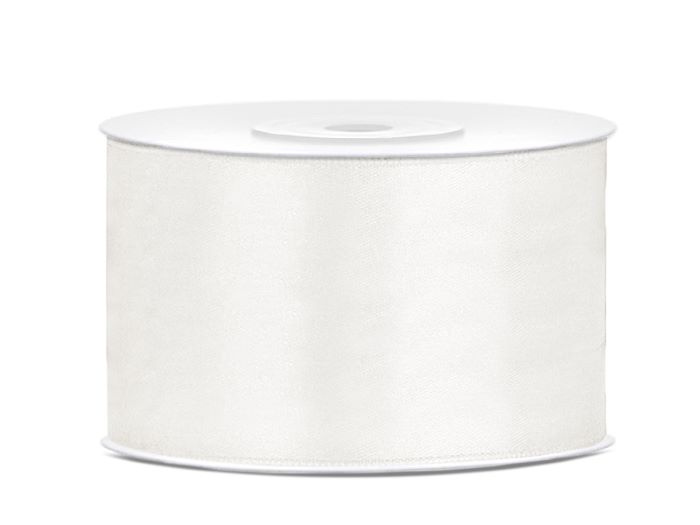Lys Creme Hvid Satinbånd til Fest - 38 mm x 25 m