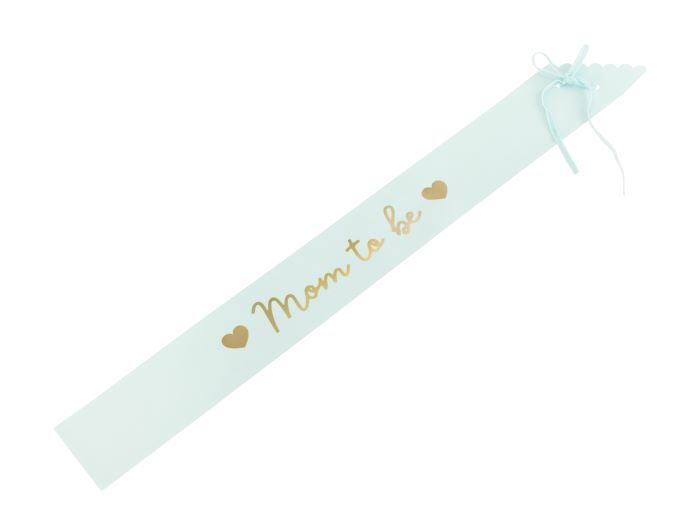 Lyseblå Mom To Be Babyshower Papir Skråbånd 75 cm