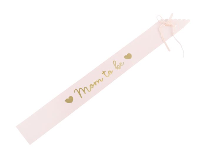 Lyserød Mom To Be Babyshower Papir Skråbånd - 75 cm