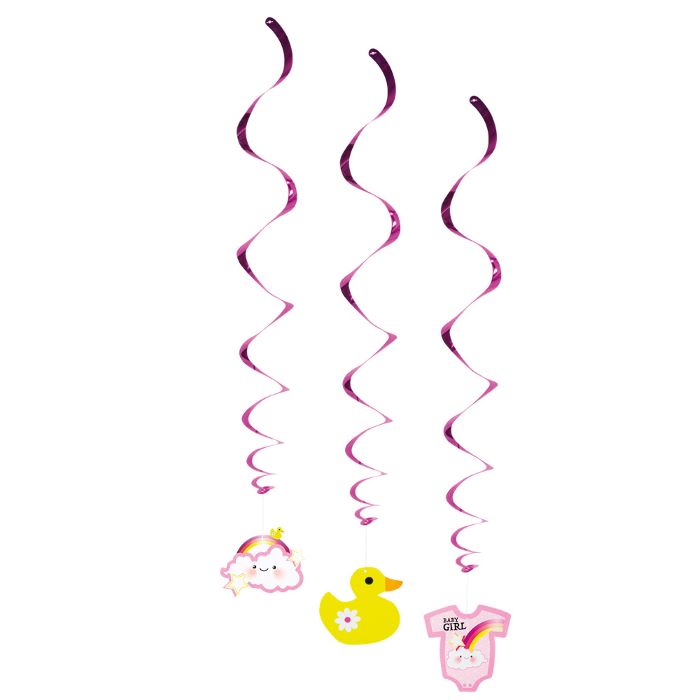 Lyserøde Swirls med Baby Motiver - Perfekt til Fest!