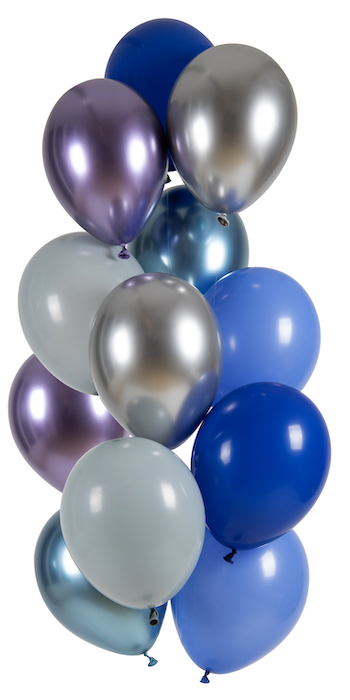 Metallic Multifarvet Ballon Buket - Festlig Dekoration 12 stk.