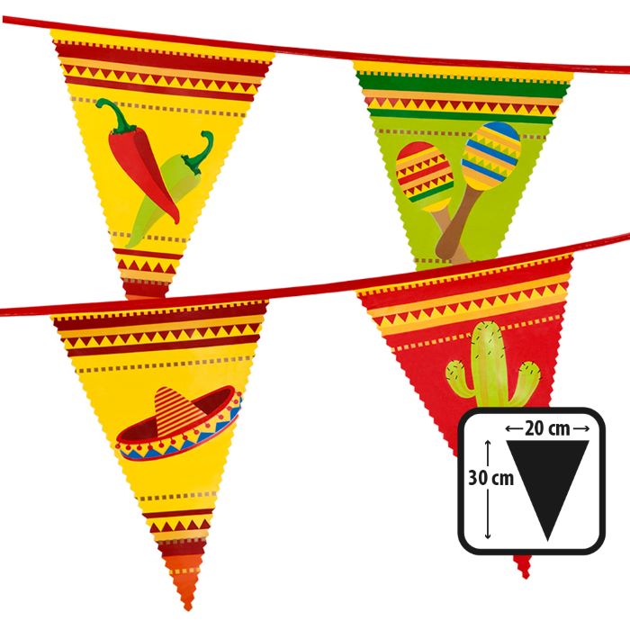 Mexicansk Plastik Vimpelguirlande til Fest