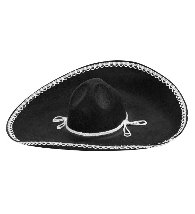 Mexicansk Sort Sombrero Hat - Perfekt til Fester!