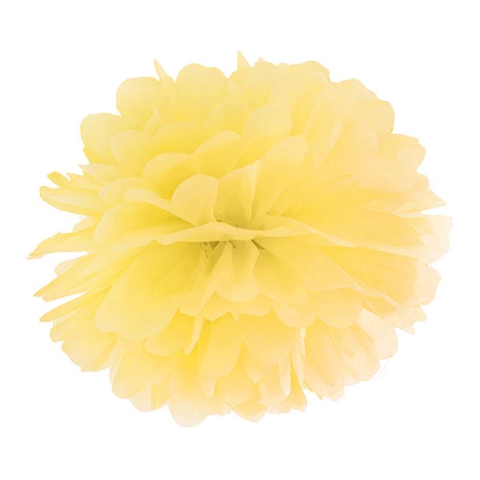 Neon Gul Pompom 30 cm - Festtilbehør på tilbud!