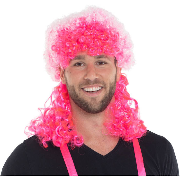 Neon Pink Afro Paryk med Krøller - Fantastisk Tilbud!