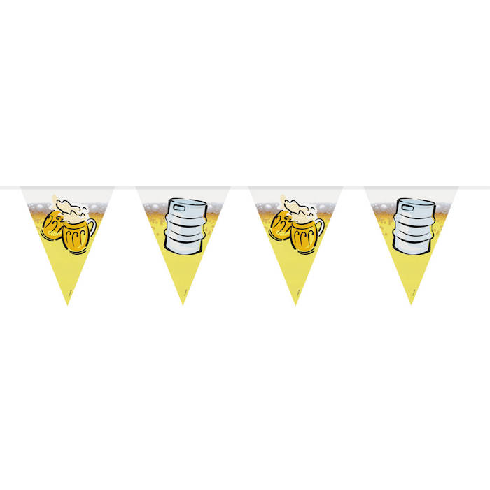 Oktoberfest Flagguirlande med Ølmotiver - Festlig Dekoration