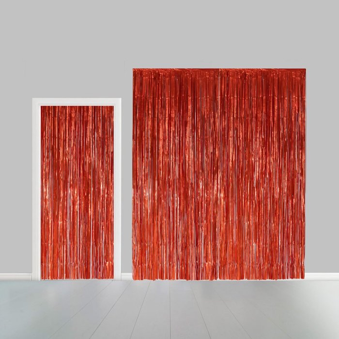 Orange Glimmerforhæng til Fest - 100 x 240 cm
