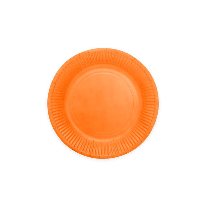 Orange Pap Tallerkner 8 stk - Ø 18 cm til Festen