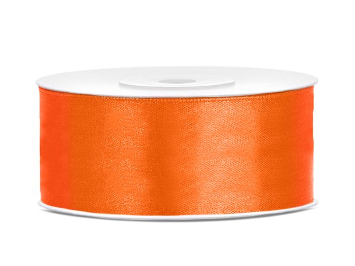 Orange Satinbånd 25 mm x 25 m til festdekorationer
