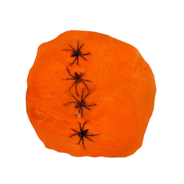 Orange Spindelvæv Med Edderkopper - Perfekt til Halloween!