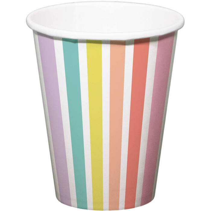 Papkrus med Pastelfarvede Striber - 6 stk. 250 ml