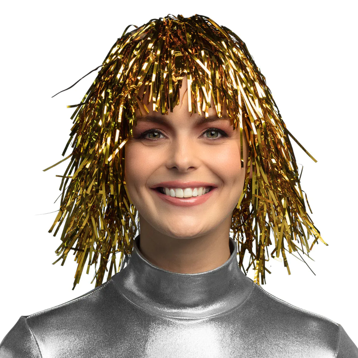 Guld Glitter Paryk - Festlig og Glitrende!