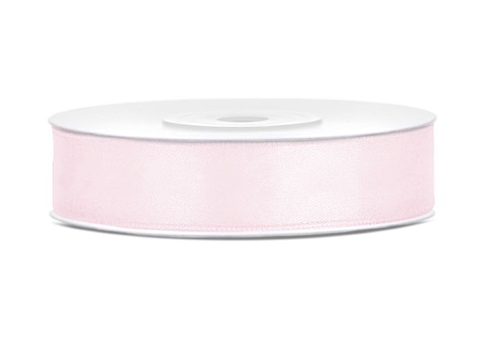 Pastel Lyserødt Satinbånd 12 mm x 25 m til Festpynt