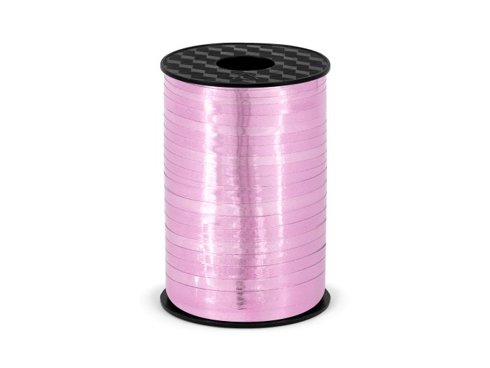 Lyserødt Plastik Gavebånd - 5 mm x 225 m