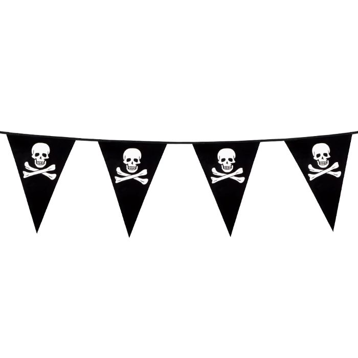 Piratflag Guirlande med Dødningehoveder - Festlig Dekoration