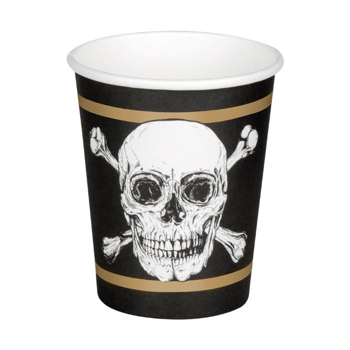Piratkop med Dødningehoved og Guld Striber - 210 ml
