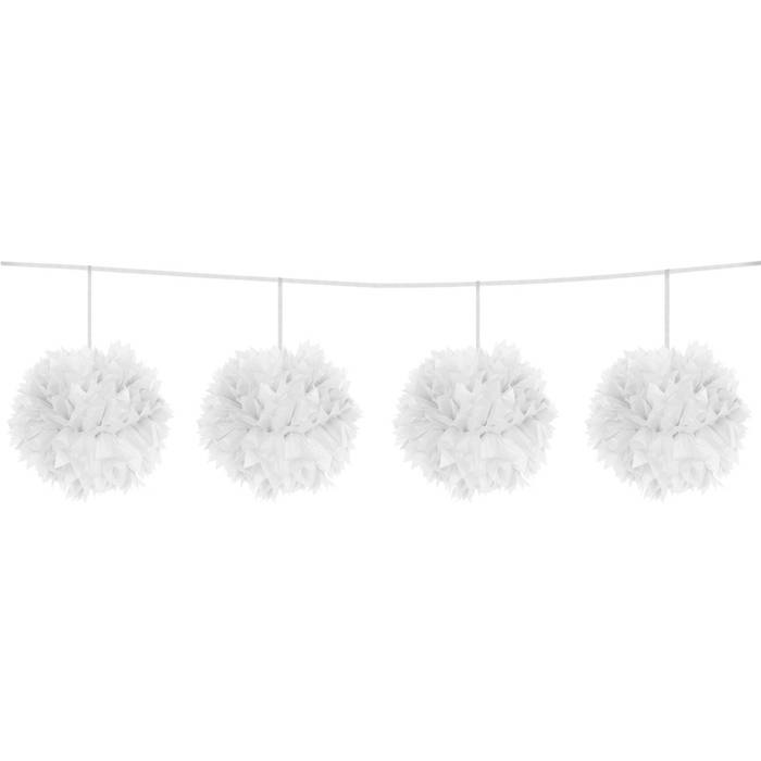 Hvid Pompom Guirlande - Perfekt til Fest!