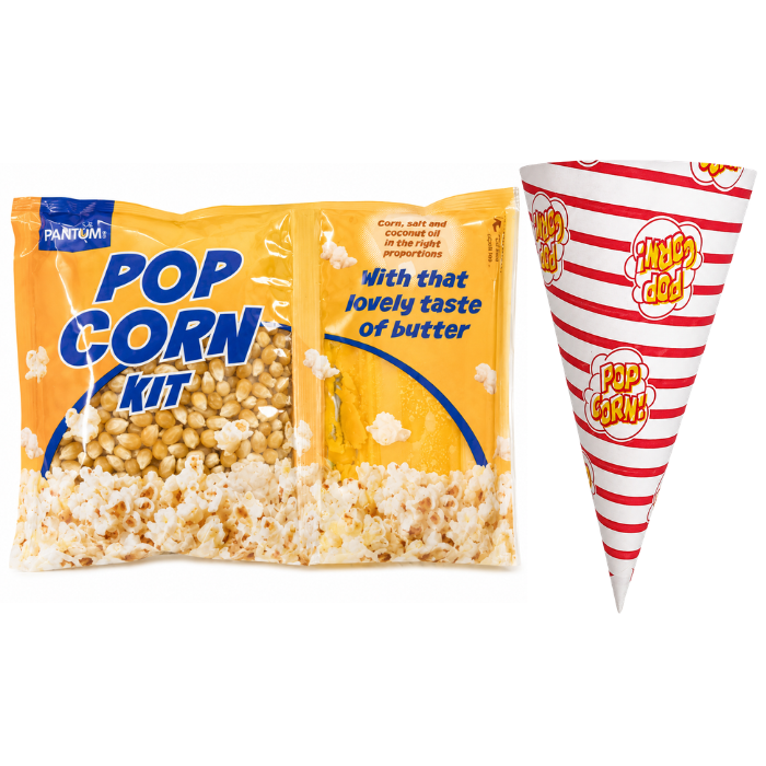 Popcorn Festpakke 100x Portioner Alt Inkl