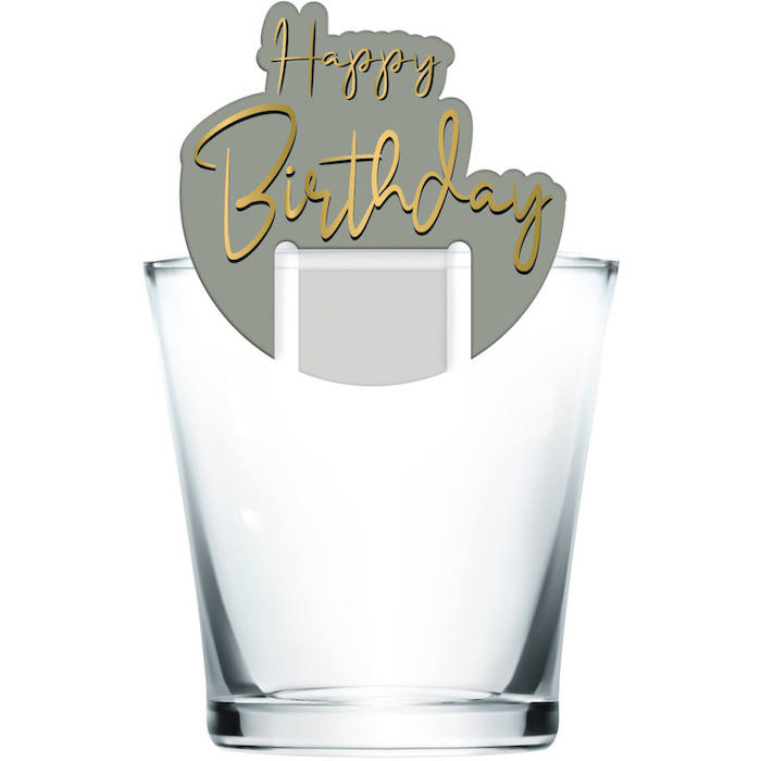 "Happy Birthday Drinksmarkører - Golden Dawn 6 stk."