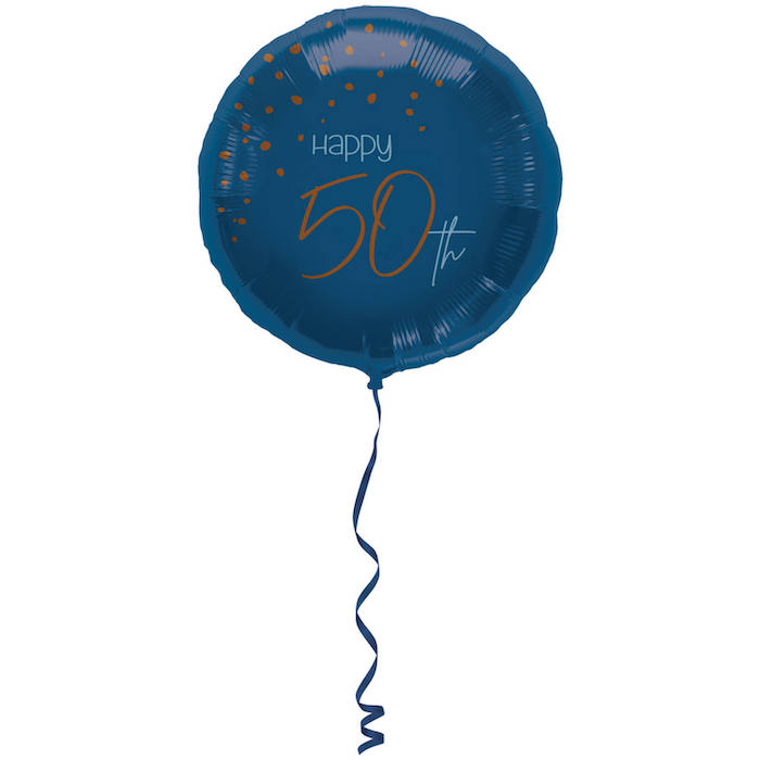 "Happy 50th Folie Ballon Blå - Perfekt til Fødselsdag"