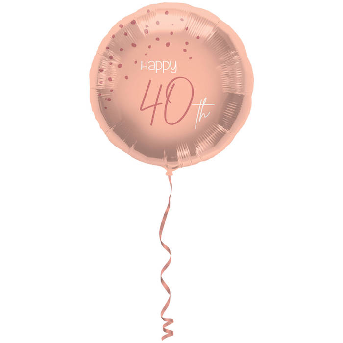 "Rosa Folie Ballon - 'Happy 40th' til Fødselsdag"