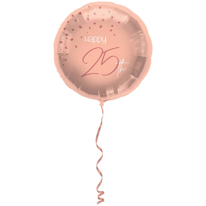 "Rosa Folie Ballon - 'Happy 25th' til Fødselsdag"