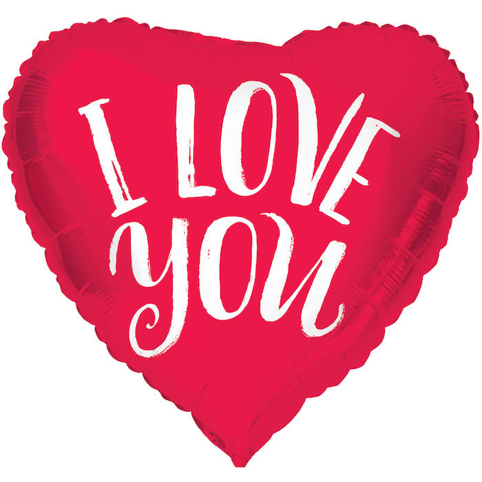 "I Love You" Hjerteformet Folieballon 45 cm - Festlig Dekoration
