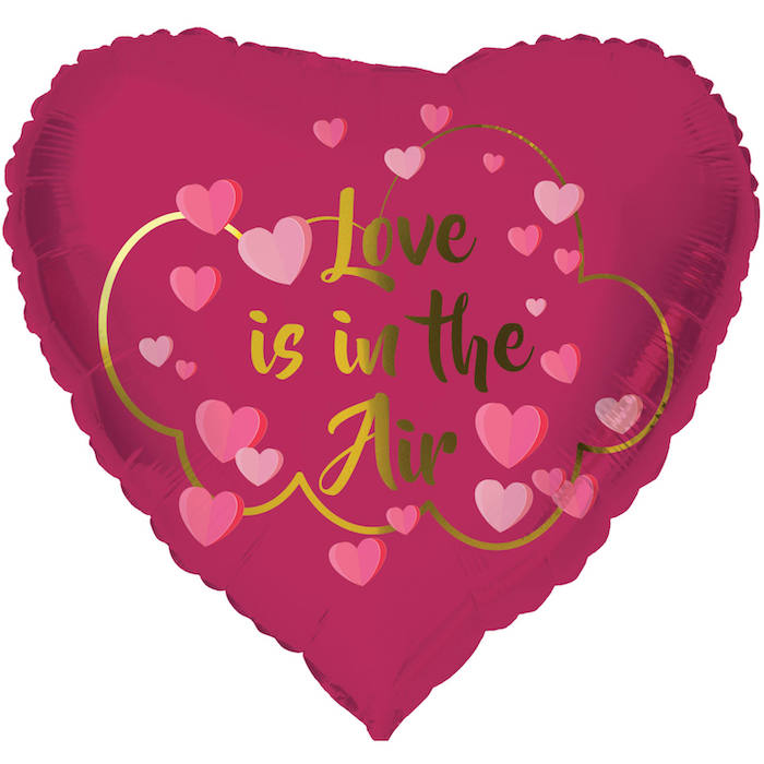 "Love Is In The Air Hjerteformet Folie Ballon 45 cm"