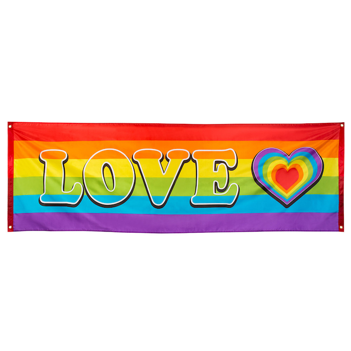 "Regnbue Banner med 'Love' - Perfekt til Festen!"