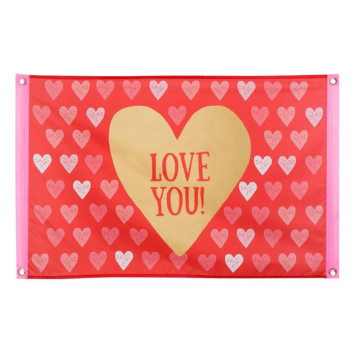 "Love You Flag 60x90 cm - Perfekt til festlige lejligheder!"