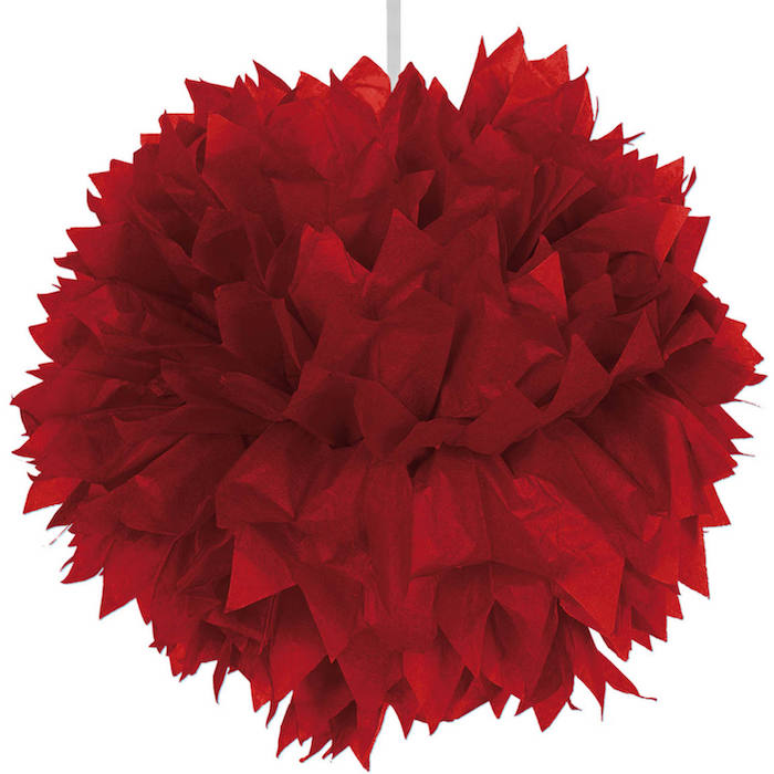 Rød Pompom 30 cm - Festlig Dekoration til Salg!