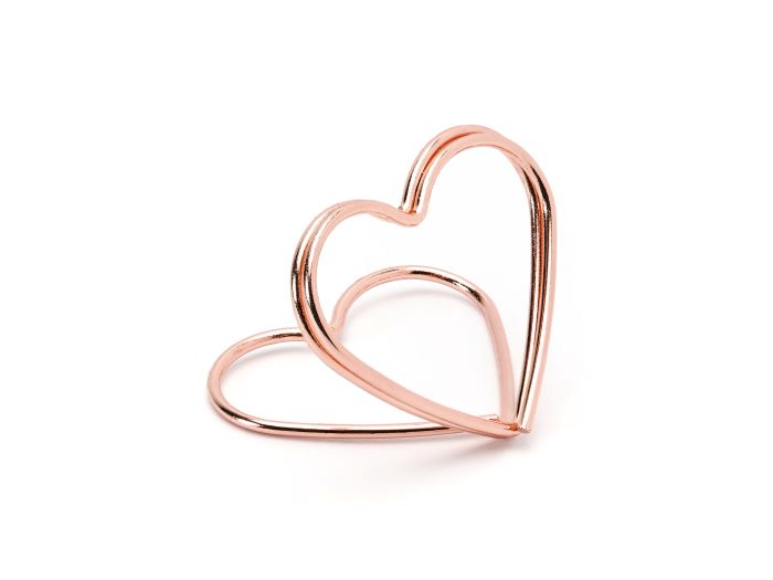 Rose Gold Hjerte Bordkort Holdere - 10 stk. til Festen