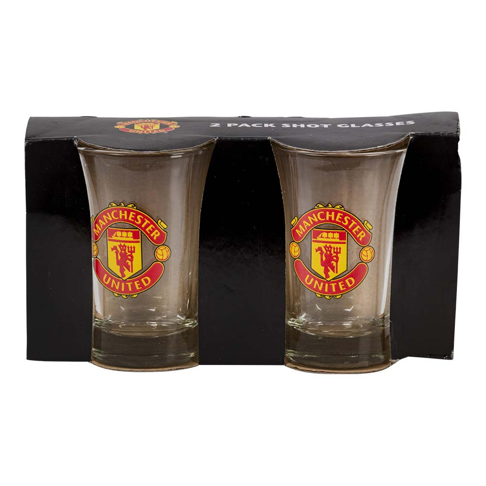 Manchester United Shotglas – 2 stk. i gaveæske